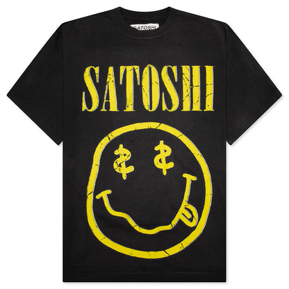 Smiley Tee - Washed Black