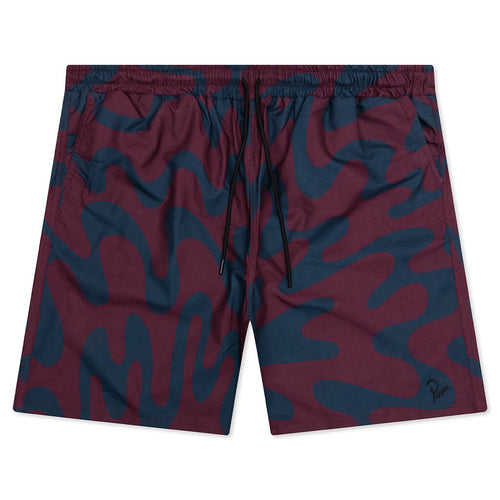 Splashed Swim Shorts - Burgundy