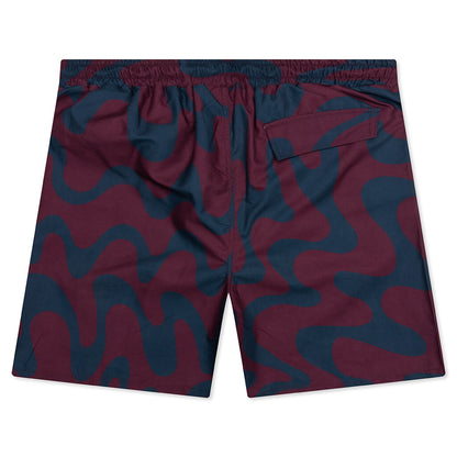 Splashed Swim Shorts - Burgundy