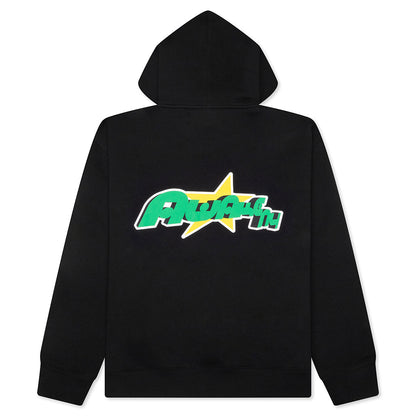 Star A Zip Up Hoodie - Black