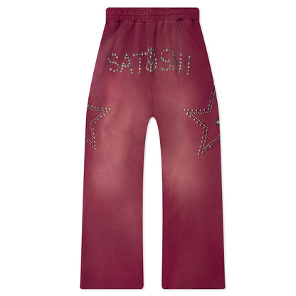Star Studded Sweatpant - Burgundy
