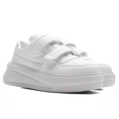 Velcro Strap Platform Sneakers - Optic White