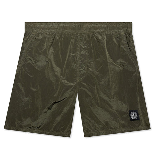 Nylon Metal Swim Trunks B0943 - Olive