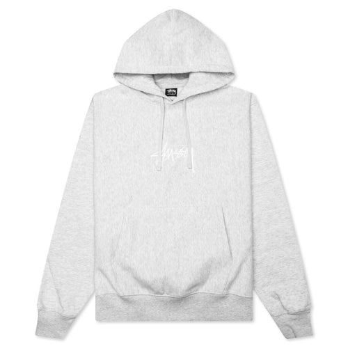 Stock Logo Applique Hoodie - Ash Heather/White