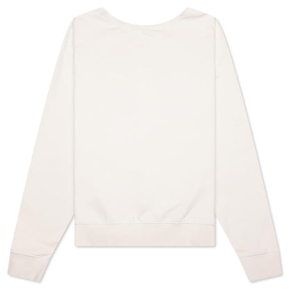 Reverse Applicated Stitch Logo Sweatshirt - Ecru