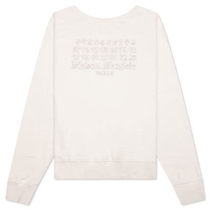 Reverse Applicated Stitch Logo Sweatshirt - Ecru