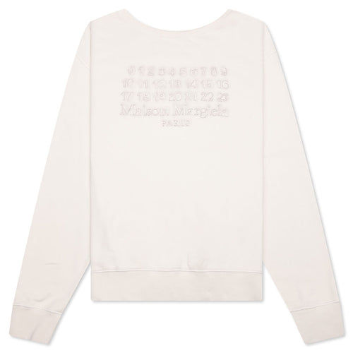 Reverse Applicated Stitch Logo Sweatshirt - Ecru