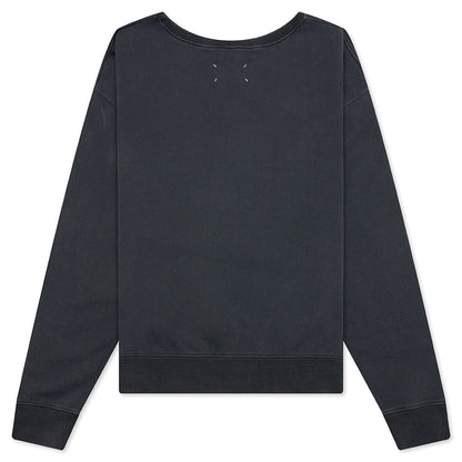 Reverse Applicated Stitch Logo Sweatshirt - Washed Black