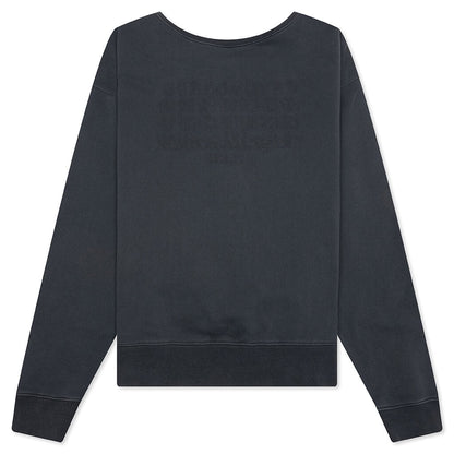 Reverse Applicated Stitch Logo Sweatshirt - Washed Black