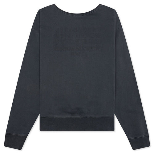 Reverse Applicated Stitch Logo Sweatshirt - Washed Black