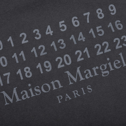 Number Logo Cotton T-Shirt - Washed Black