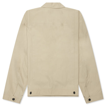 Tailored Cotton Zip-Up Jacket - Taupe