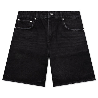 Tailored Denim Shorts - Black