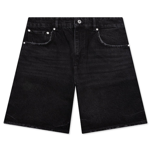 Tailored Denim Shorts - Black