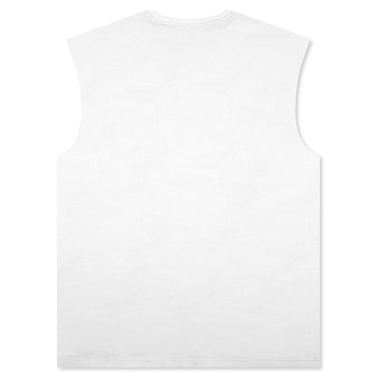 Textured Jersey Sleeveless - White