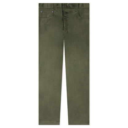 Textured Nylon 5-Pocket Pant - Military