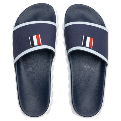 Cable Knit Sole Pool Slide - Navy