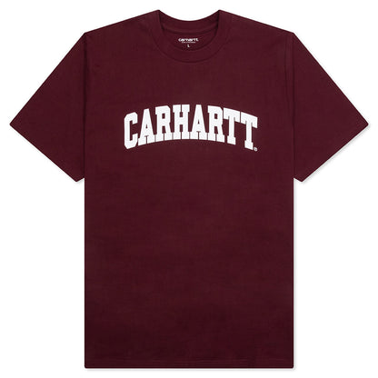University S/S T-Shirt - Malbec/White