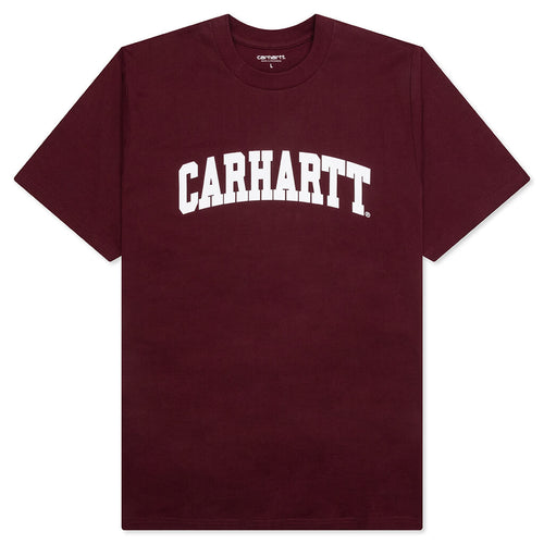 University S/S T-Shirt - Malbec/White