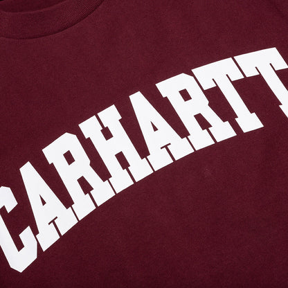 University S/S T-Shirt - Malbec/White
