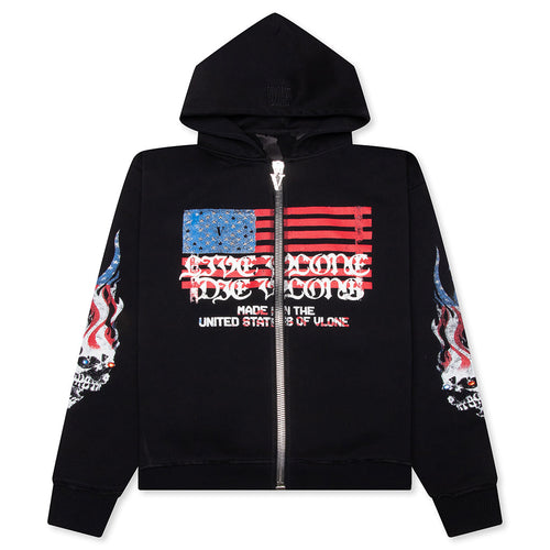 VLONE Flag Zip Up Hoodie - Black