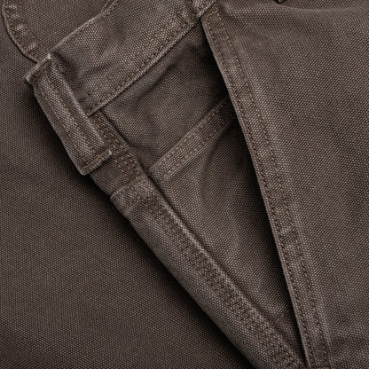 Washed Canvas Work Short - Brown