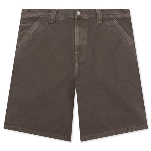 Washed Canvas Work Short - Brown