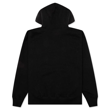 Wave Quilted Hoodie - Black