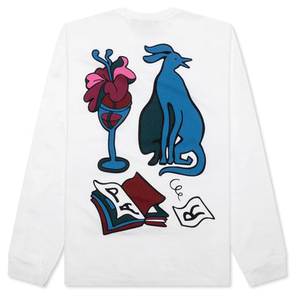 Wine and Books Long Sleeve T-Shirt - White