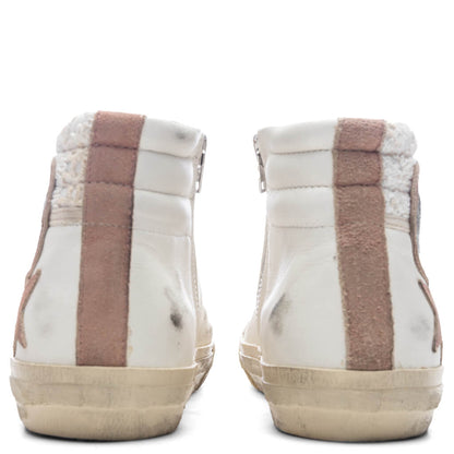 Women's Slide Suede Sneaker - White/Beige/Silver