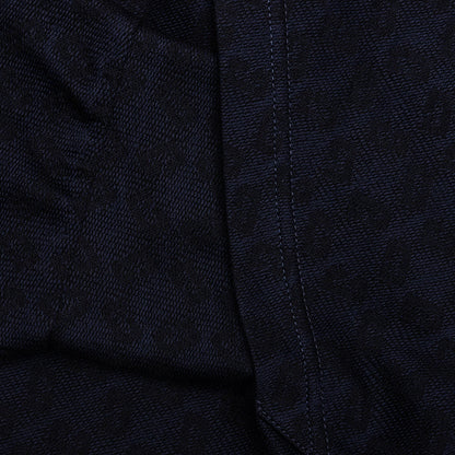 Zipped Hoodie In Monogram 72 Jacquard - Black/Navy
