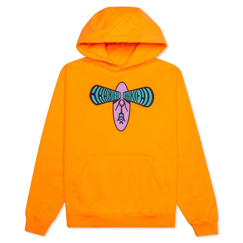 Bulging Embroidered Hoodie - Orange