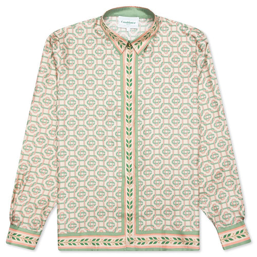 Printed L/S Silk Shirt - Laurel Monogram Light