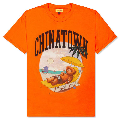 Chinatown Smiley Beach Bear T-Shirt - Orange