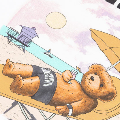 Chinatown Smiley Beach Bear T-Shirt - White