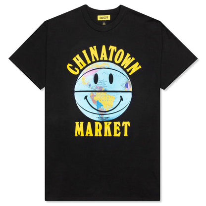Chinatown Smiley Globe Ball T-Shirt - Black