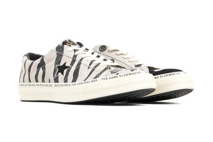 Converse x Brain Dead One Star Ox - Egret/Black/Multi