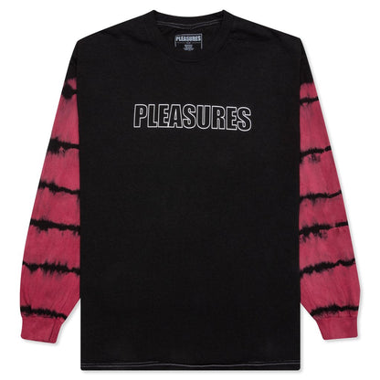 Outline L/S T-Shirt - Black/Maroon