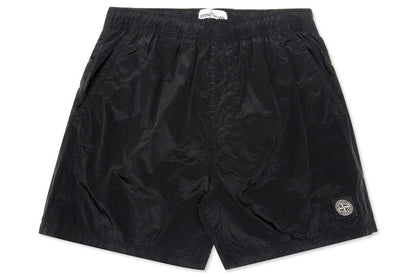 Nylon Metal Swimming Shorts - Black