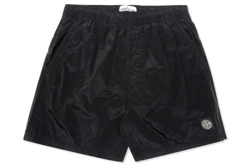Nylon Metal Swimming Shorts - Black