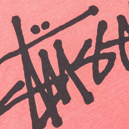 Basic Stussy Pigment Dyed L/S Tee - Coral